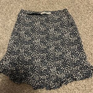Abercrombie & Fitch Black and White Floral Mini Skirt